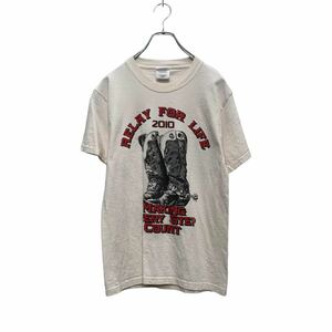 PORT&COMPANY 半袖 プリントTシャツ S オフホワイト ポートアンドカンパニー バックプリント 古着卸 アメリカ仕入 a605-8287