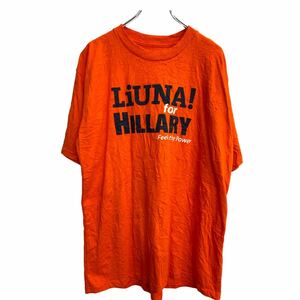 Union Line 半袖 プリントTシャツ XLサイズ ユニオンライン ロゴ オレンジ USA製 古着卸 アメリカ仕入 t2405-3364