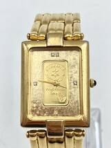 【702】純金 24K 1g ELGIN エルジン インゴット 腕時計 FK-577-C 999.9 FINE GOLD ダイヤ メンズ クォーツ 現状 金 ダイヤモンド ゴールド_画像2