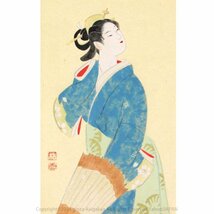 【GINZA絵画館】上村松園　日本画「雨晴」公式鑑定証書付き・文化勲章・希少な１点もの　S33Y0P0M0B7V4F_画像3