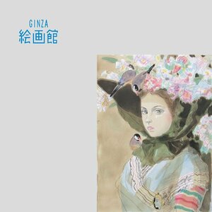 Art hand Auction [GINZA Art Museum] Yoshida Fujio Lithograph Print Girl with Flower Hat Limited Edition, Autographed, Western Painting Masterpiece K36M5A4U7Q, Painting, Oil painting, Portraits