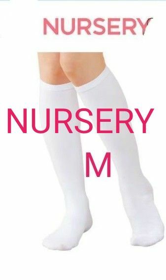 ナースリー　NURSERY 着圧ソックス・サポーター　23.5〜24.0　ホワイト むくみ 冷え性 ふくらはぎ　看護師　靴下