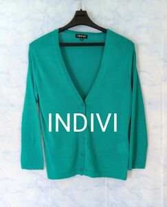 INDIVI　カーディガン　薄手　グリーン　M　美品　イエベカラー