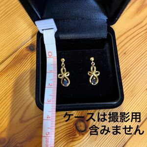 ピアス　ゴールド　18K サファイア