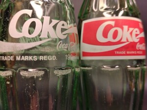 ■■ コカ ・ コーラ ビンテージ ボトル 『 Coke 』2種セット①■■ Coca-Cola 1980s - 90s ◆ 空き 瓶 あき ビン 昭和 レトロ ◆ (CCB-c1)