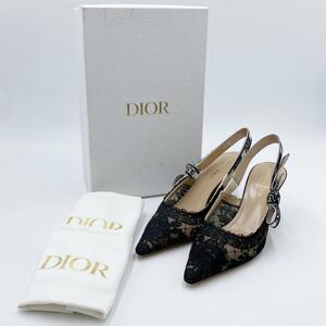 極美品！J'ADIOR スリングバックパンプス　Roses エンブロイダリー DIOR ディオール　ChristianDior　クリスチャンディオール