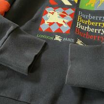 極美品・希少XL★ バーバリー BURBERRY London England スウェット トレーナー セーター アーカイブロゴ ホースロゴ 大きいサイズ ネイビー_画像6