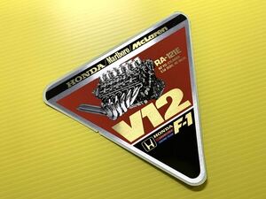 非売品 90'F1 ホンダ マルボロ マクラーレン RA-121E V12 メタルステッカー アイルトン セナ ドライバーズチャンピオン記念
