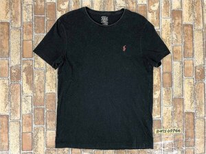 POLO RALPH LAUREN ポロ ラルフローレン メンズ ロゴワンポイント刺繍 半袖Tシャツ M 黒 ブラック 綿