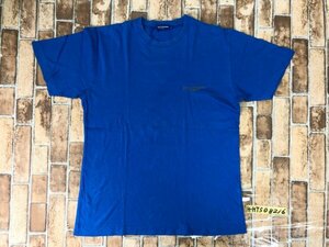 HIROKO KOSHINO HOMME ヒロココシノ メンズ ロゴ刺繍入り クルーネック 半袖Tシャツ L 青 ブルー