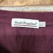 Hush puppies ハッシュパピー メンズ パネルボーダー グラデーション 半袖Tシャツ えんじ × 赤 × 白 LL_画像2