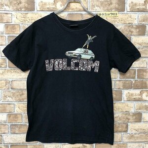 VOLCOM ボルコム メンズ アメカジ ロゴ レトロ 車 プリント 半袖Tシャツ M 黒 ブラック