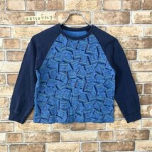 UNIQLO KIDS ユニクロ キッズ ポケットモンスター ポケモン プリント 長袖Tシャツ ロンT ラグラン 切替 M 紺 × 青_画像1