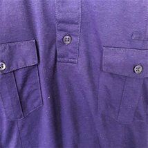JACK&JONES ジャックアンドジョーンズ メンズ ダブルポケット付き 半袖ポロシャツ 175/96A 紫 パープル 無地_画像3
