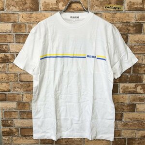 未使用新品タグなし メンズ 企業 朝日新聞 ガンバレ!高校球児 プリント クルーネック 半袖Tシャツ L 白 ホワイト 甲子園 高校野球