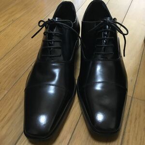 * M15* unused .AKATSUKI JAPAN red exist Japan business shoes 26. original leather made in Japan black strut chip gentleman shoes 