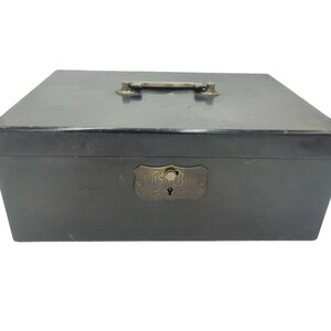 H05003 手提げ金庫 昭和レトロ アンティーク 古道具 木箱 レトロ 木製 キャッシュボックス