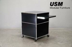 637 ultimate beautiful goods USM Haller system ( is la-) 2 step 1 row cabinet black sliding tray modular storage with casters .