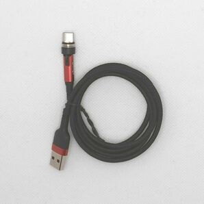 Type-C １ｍ赤色３本曲るマグネット磁石式USB充電通信ケーブル タイプCの画像2