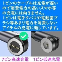 Micro-USB　３ｍ灰色１本曲るマグネット磁石式USB充電通信ケーブル_画像5