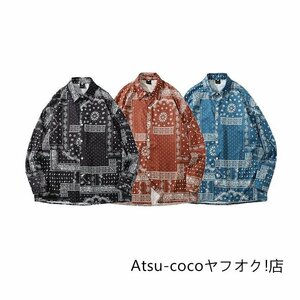 新品「希少」花柄 シャツ 長袖 シャツ アロハシャツ スカジャン メンズ トップス お兄系 ゆったり