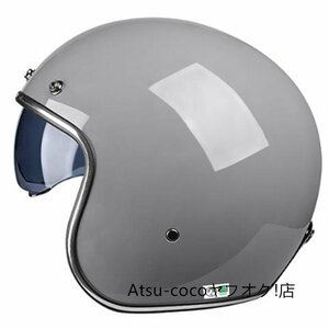 バイザー付バイク 内蔵サングラス ジェットヘルメット ビンテージ ハーレー 半キャップ M -XXLサイズ 8色