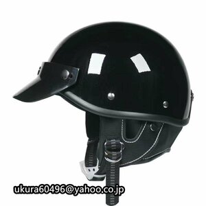 ポリスヘルメット　Ｍ　Ｌ　ＸＬ　ブラック　キャップ型　半帽　　半ヘル　ダックテール