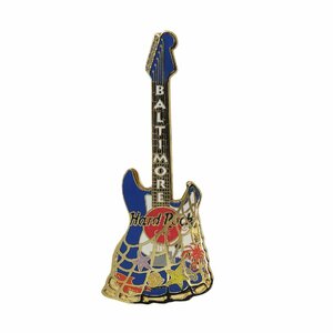 ハードロックカフェ ピンズ Hard Rock CAFE 魚網 ギター ピンバッジ ピンバッチ 留め具付き ボルチモア