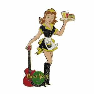 Hard Rock CAFE ウェイトレス 女性 ピンズ ハードロックカフェ ピンバッジ セクシー ギター ピンバッチ 留め具付き