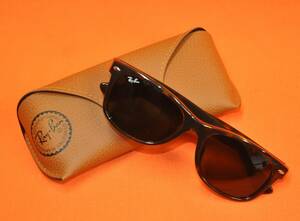 ★美品 Ray-Ban◆NEW WAYFARER/サングラス/ベッコウ柄/BRW/GRN/メンズ/RB2132-F★