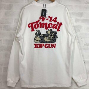 AVIREX アヴィレックス 直営店限定 タグ付き SAGARA TOM CAT サガラ トムキャット 長袖 Tシャツ SIZE: XL ホワイト MH632024050108