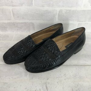 【ジャンク品】BALLY バリー CARMELO イタリア製 編み込みレザー ローファー SIZE: 8W (約26cm程度)ブラック MU632024051408