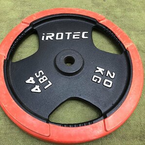 IROTEC アイロテック アイアン プレート 20kg×2 総重量40kg 穴径28ｍｍ ウェイトプレート トレーニングギア ホームジム 筋トレ Y05039Iの画像5
