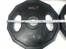 WILD FIT ワイルドフィット ラバープレート 10kg×2枚 ペア 総重量20kg 穴径50mm ウェイトプレート トレーニングギア ホームジム Y05125S_画像4