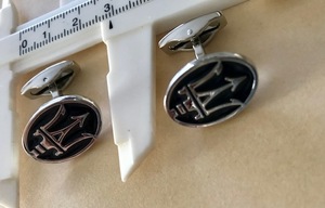 .. attaching . not?MASERATI Maserati Logo black cuffs button free shipping! Ghibli Quattro Porte re Van te Glantz lizmo