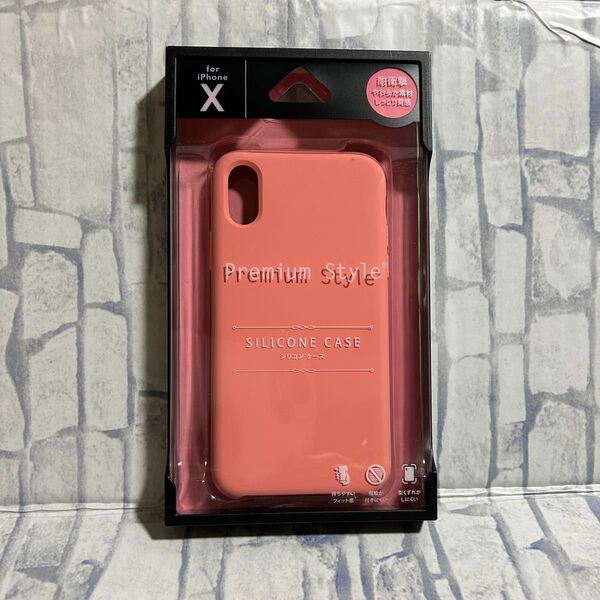 iPhone Xシリコンケース プレミアムスタイル 柔らか 耐衝撃 ピンク PG-17XSC03PK