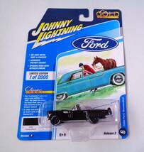 ◆JOHNNY LIGHTNING　ジョニーライトニング　1/64　1956 Ford Thunderbird　Raven Black　フォード サンダーバード　ブラック_画像1