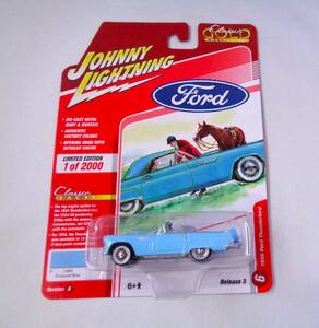 ◆JOHNNY LIGHTNING　ジョニーライトニング　1/64　1956 Ford Thunderbird　Diamond Blue　フォード サンダーバード　ブルー