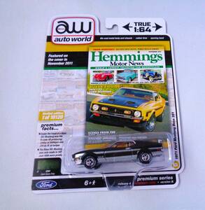 ◆Autoworld　オートワールド　1/64　1971 Ford Mustang Boss 351　Dark Green Poly　フォード マスタングボス