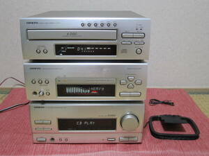 動作品!! ONKYO オンキョー ステレオ システムコンポ AM/FMラジオ アンプ 13素子グラフィックイコライザー 6連奏CDチェンジャー　JAPAN