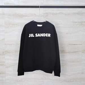 新品☆JIL SANDER ジルサンダー Logo Long Sleeve tee 長袖シャツ BLACK 黒 ロンT フロントロゴ シャツ size XL 男女兼用