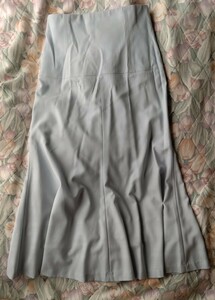 新品 未使用★aqua girl 水色スカート 38 サマーウール81% 薄手 アクアガール ロング スカート