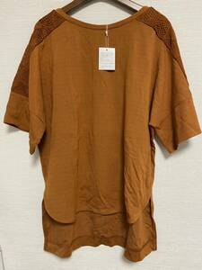 LALEIA レディース　半袖カットソー　tシャツ　トップス　未使用　ブラウン　Tシャツ トップス 半袖 