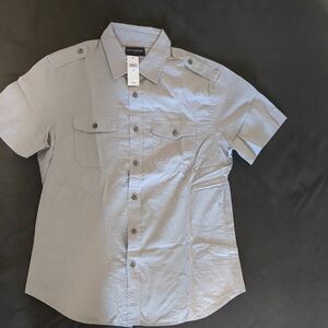 未使用 バナナリパブリックsizeＭワークシャツ　グレー 半袖シャツ GAP無印良品