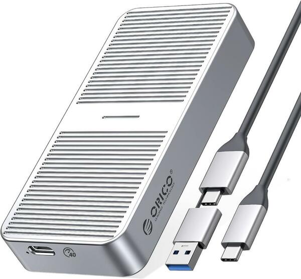 M.2 SSD 外付けケース USB4.0 NVMe 40Gbps シルバー