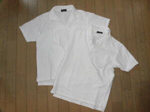 TOMCAT UNTIED★白の半袖ポロシャツ２枚★150、通学に、スクールシャツ