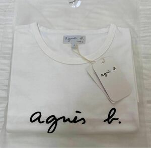 新品未使用　アニエスベー agnes b.半袖ロゴTシャツ　ホワイト レディースLサイズ
