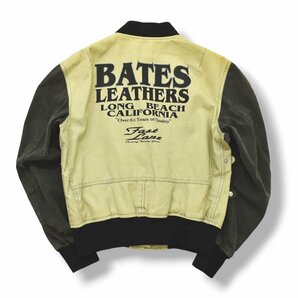 ★ ベイツ BATES フルデコ 裏メッシュ コットン ライディング ジャケット L オフホワイト チャコール メンズ バイク ライダース 古着★の画像2