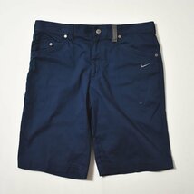 ★美品 ストレッチ素材 ナイキ ゴルフ NIKE GOLF ストレッチツイル ショート パンツ L ネイビー ショート 短パン ウェア メンズ お洒落★_画像1