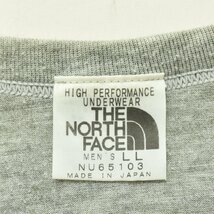 ★日本製！ ノースフェイス THE NORTH FACE ロンT LL グレー ロゴ入り L／S 長袖 Tシャツ カットソー アウトドア ウェア ゴールドウィン★_画像3